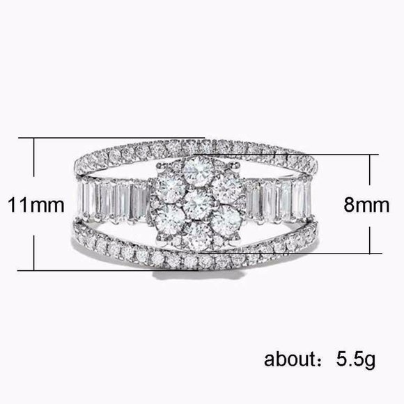 New 925 Silver Wedding Engagement Sapphire Ring - Picture 5 of 5